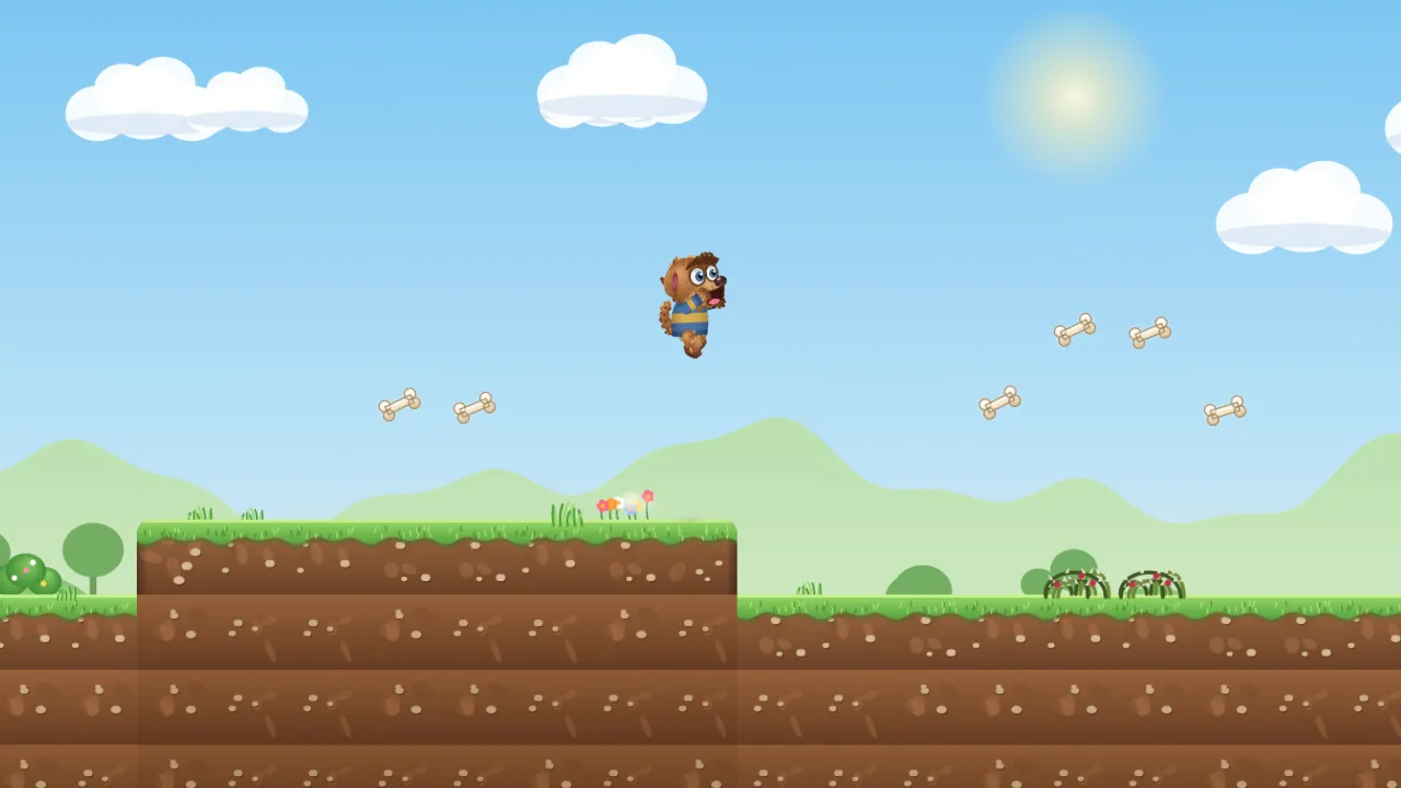 Azorel jumping through his garden — a frame from Azorel Adventures